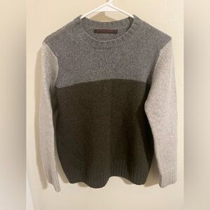 EMOZIONI UOMO Elegant Gray and‎ Brown Crewneck Sweater